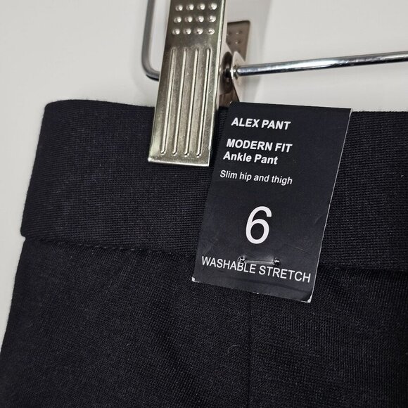Amanda + Chelsea Alex Ponte Knit Trousers Modern Fit Ankle Stretch Black 6 NWT - Picture 10 of 16